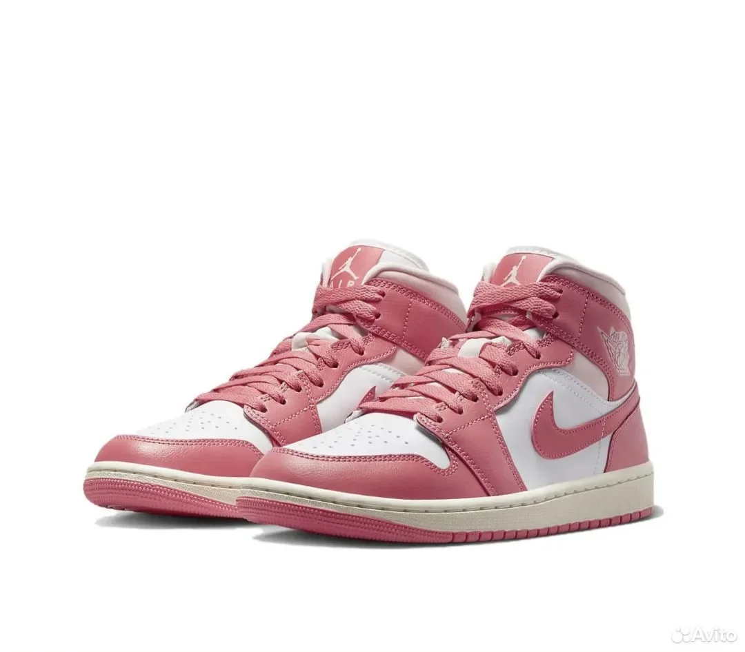 Кроссовки Nike Air Jordan 1 Mid Pink Strawberry - миниатюра 2