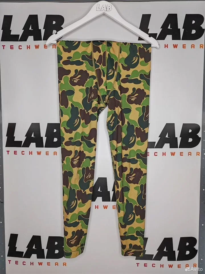 Штаны тайтсы Adidas x Bape SB Tights Green - изображение 1