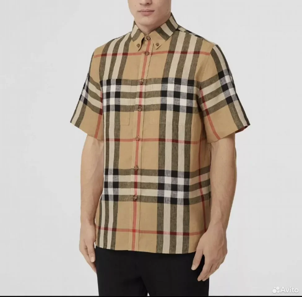 Льняная рубашка Burberry Vintage Check SS22 - изображение 1