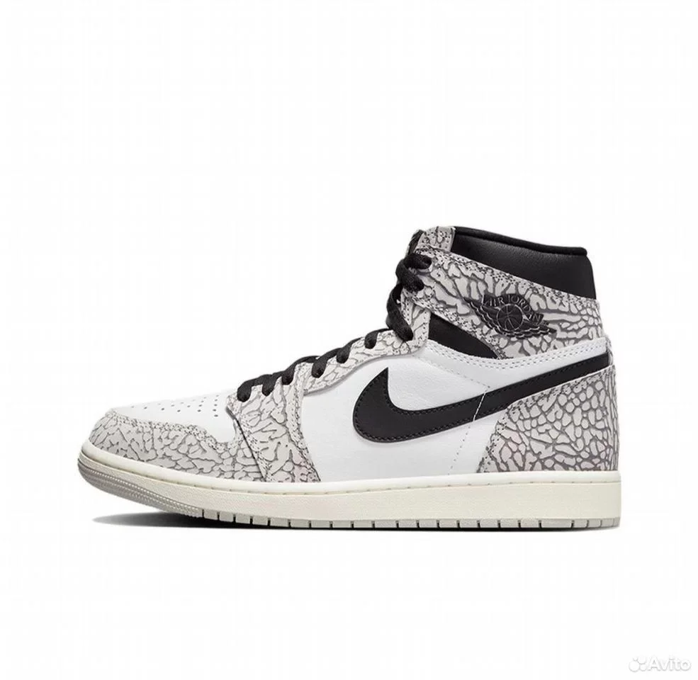 Кроссовки Nike Air Jordan 1 High OG White Cement - миниатюра 2
