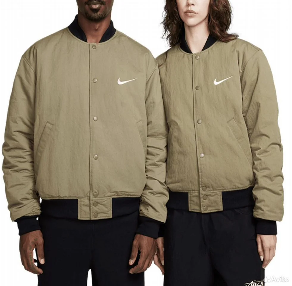 Кофта бомбер Nike x Stussy Reverse Olive - миниатюра 3