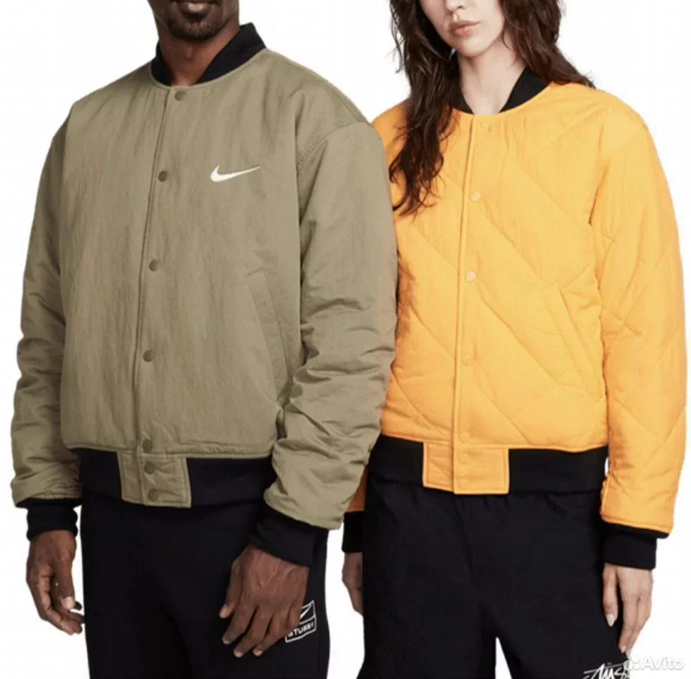 Кофта бомбер Nike x Stussy Reverse Olive - миниатюра 4