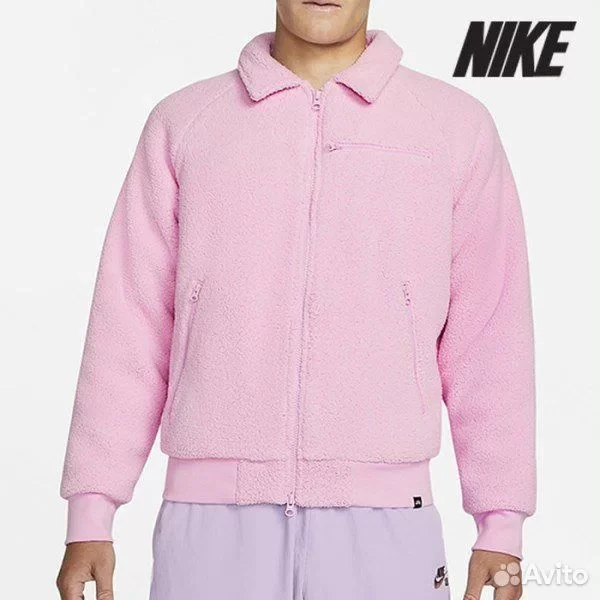 Теплая кофта Nike Sherpa Skateboard Pink - миниатюра 2