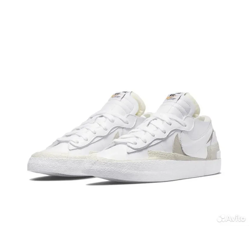 Кроссовки Nike Blazer Low x Sacai 'White Patent' - изображение 1