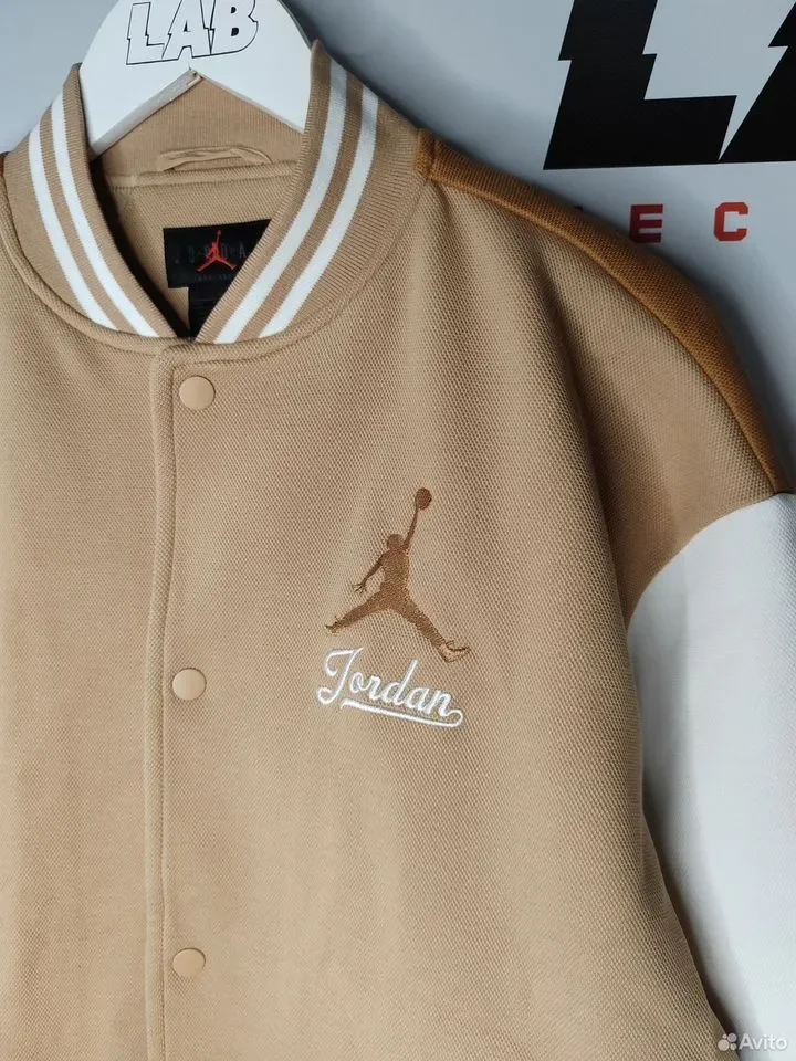 Кофта Бомбер Jordan Logo Beige - миниатюра 2