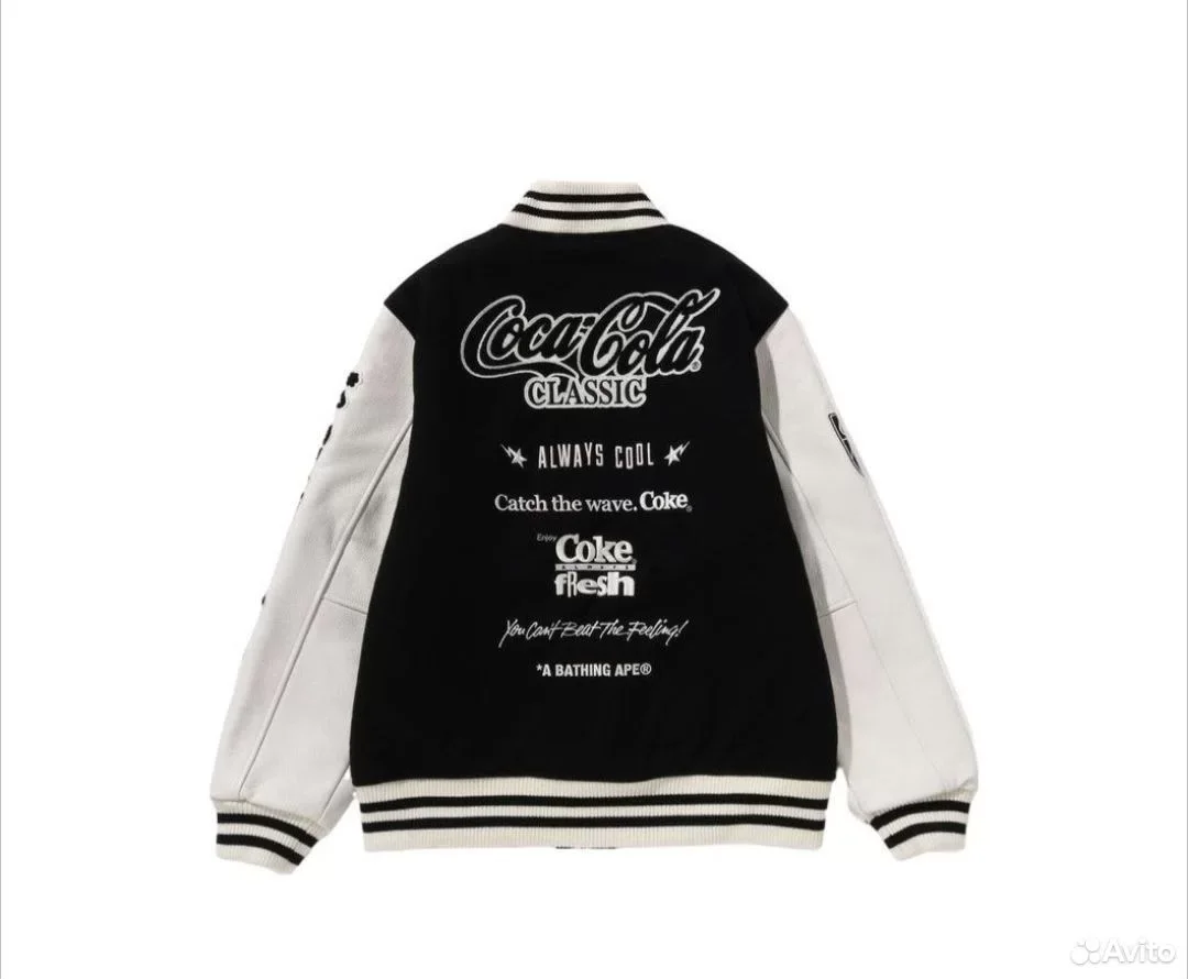 Кофта бомбер Bape x Coca-Cola Black - миниатюра 2