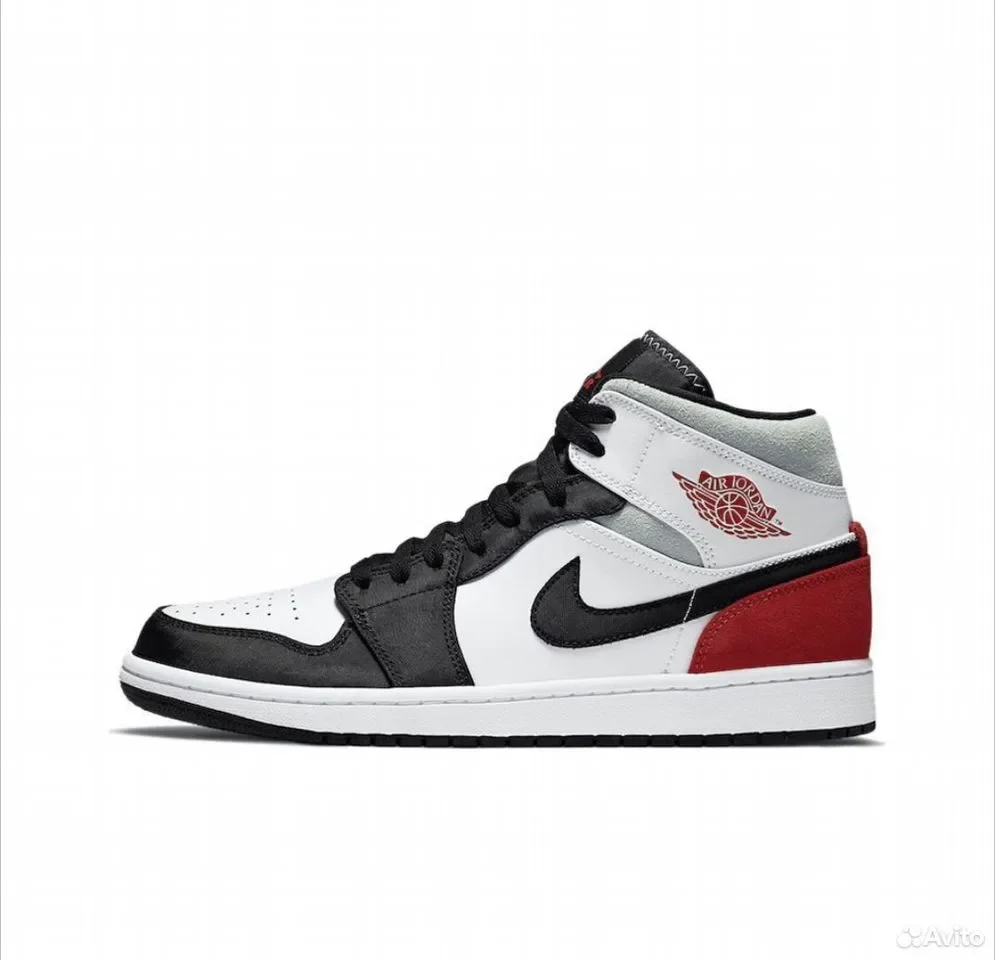 Кроссовки Nike Air Jordan 1 Mid Black Toe - миниатюра 2