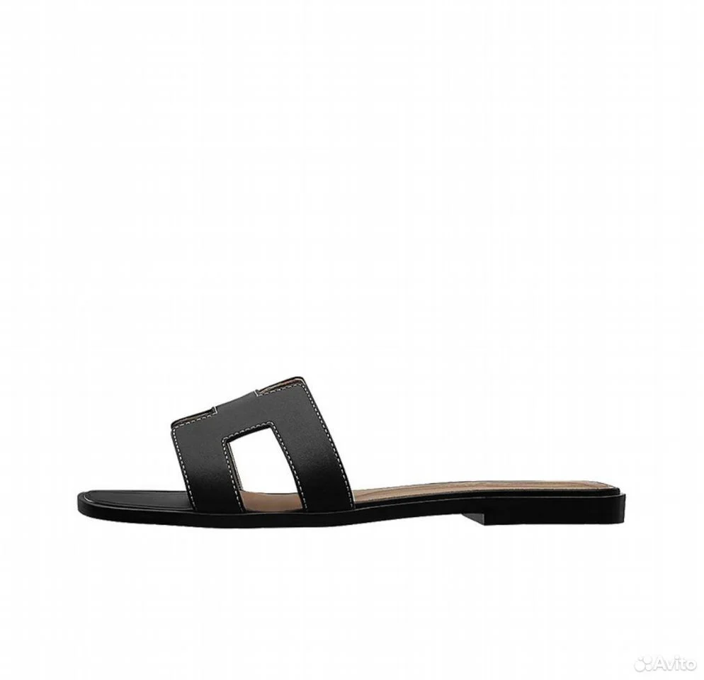 Сандали Hermes Oran Black Leather - изображение 1