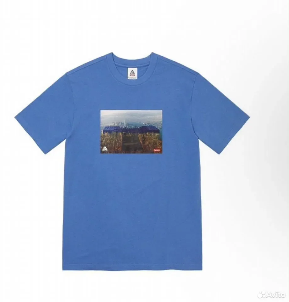 Футболка Supreme x Nike ACG Grid Tee 'Blue' - изображение 1
