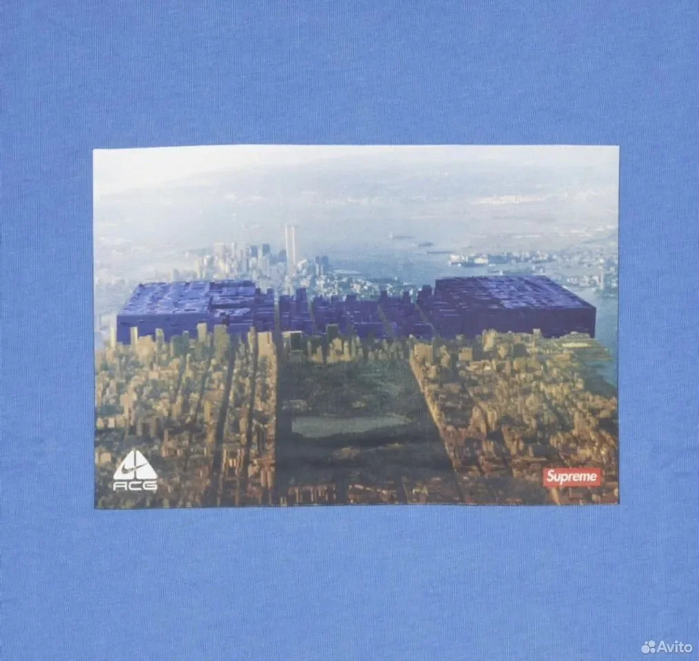 Футболка Supreme x Nike ACG Grid Tee 'Blue' - миниатюра 3