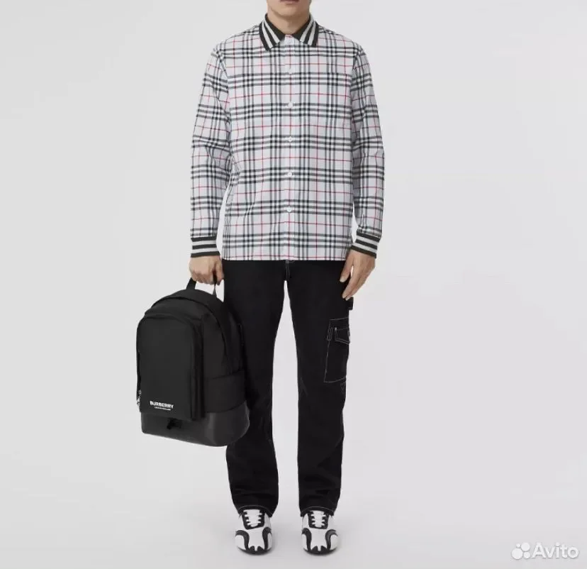 Рубашка Burberry towner check cotton shirt - миниатюра 2