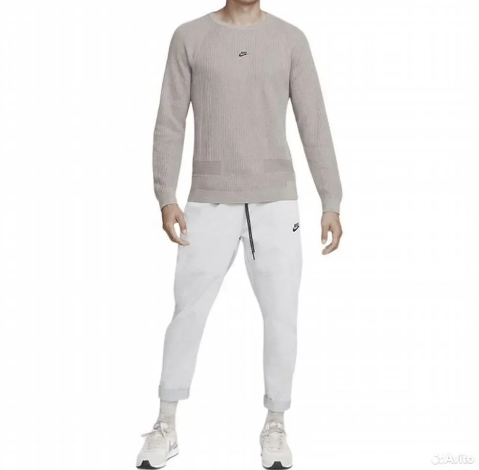 Джемпер Nike Round Neck Long Sleeve Beige - миниатюра 4