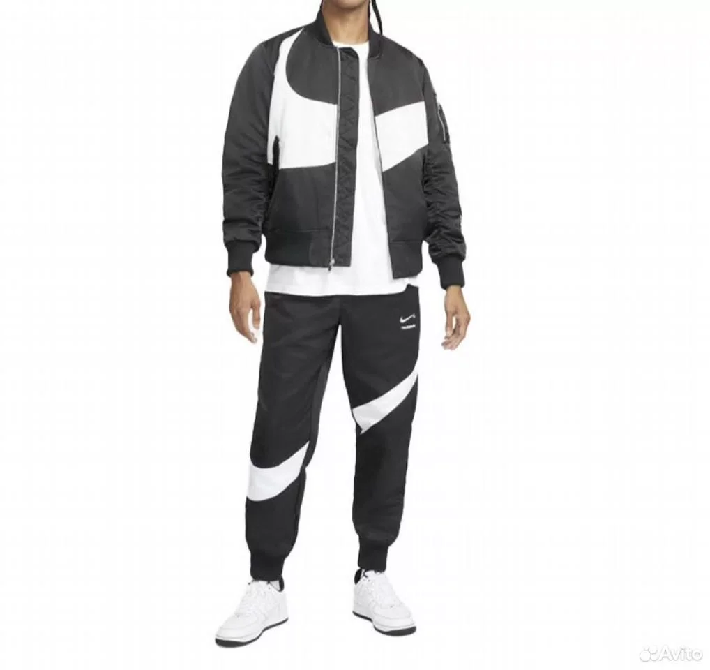 Кофта Бомбер Nike Swoosh Therma-Fit Black Reverse - миниатюра 3