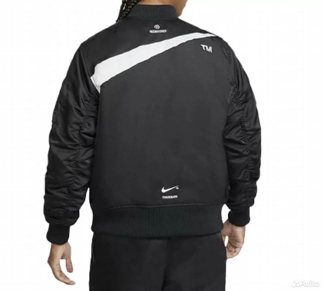 Кофта Бомбер Nike Swoosh Therma-Fit Black Reverse - миниатюра 4