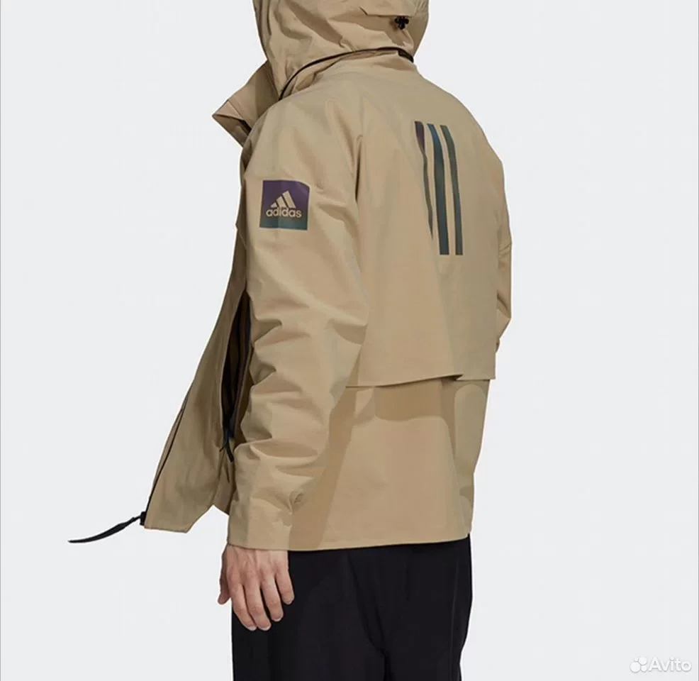 Ветровка Adidas Myshelter Rain.dry Jacket Beige - миниатюра 4