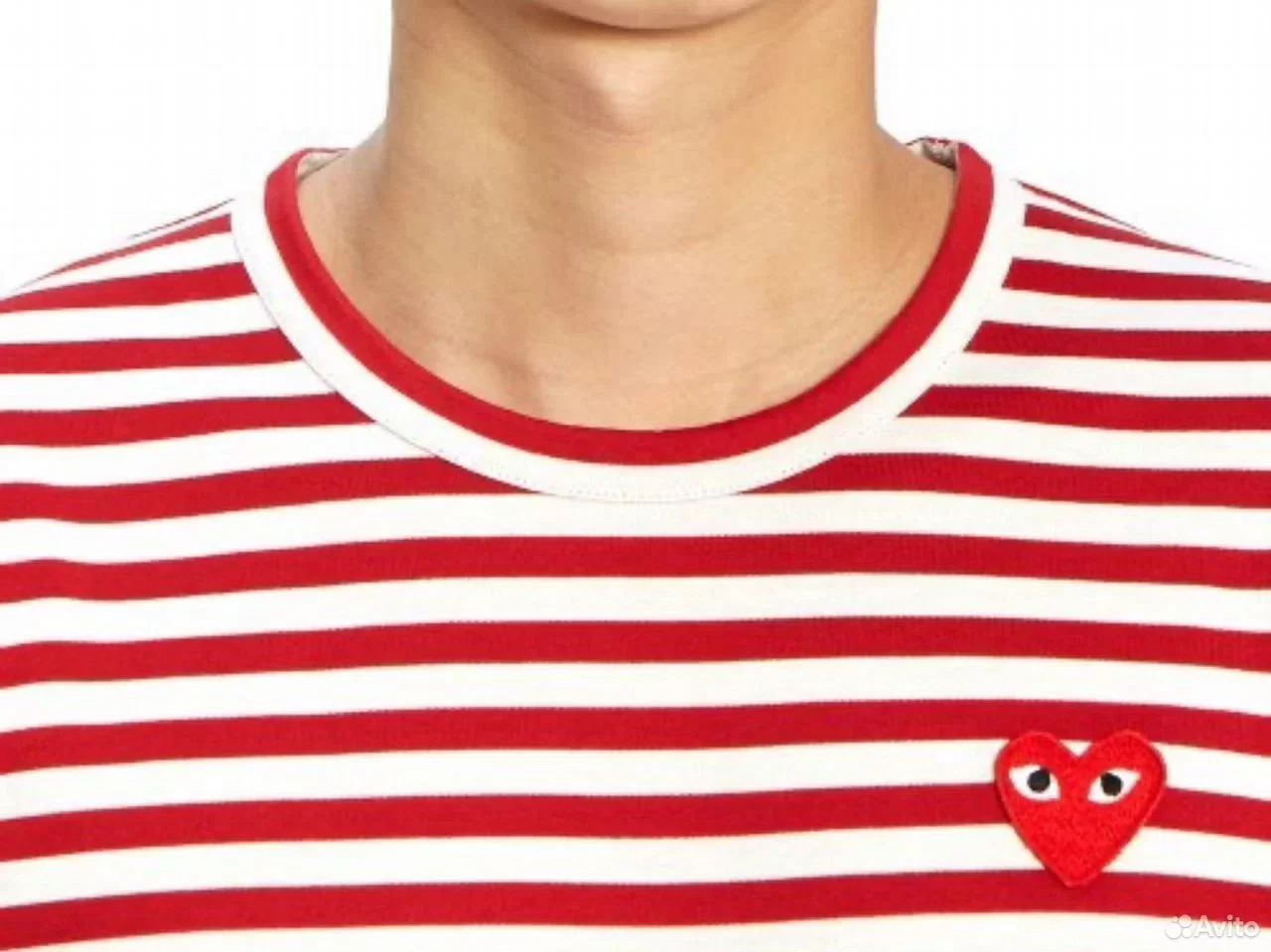 Лонгслив CDG Play Kawakudo Rei Love Round Neck - миниатюра 4
