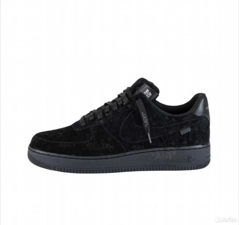 Кроссовки Nike Air Force 1 x Louis Vuitton Black - изображение 1