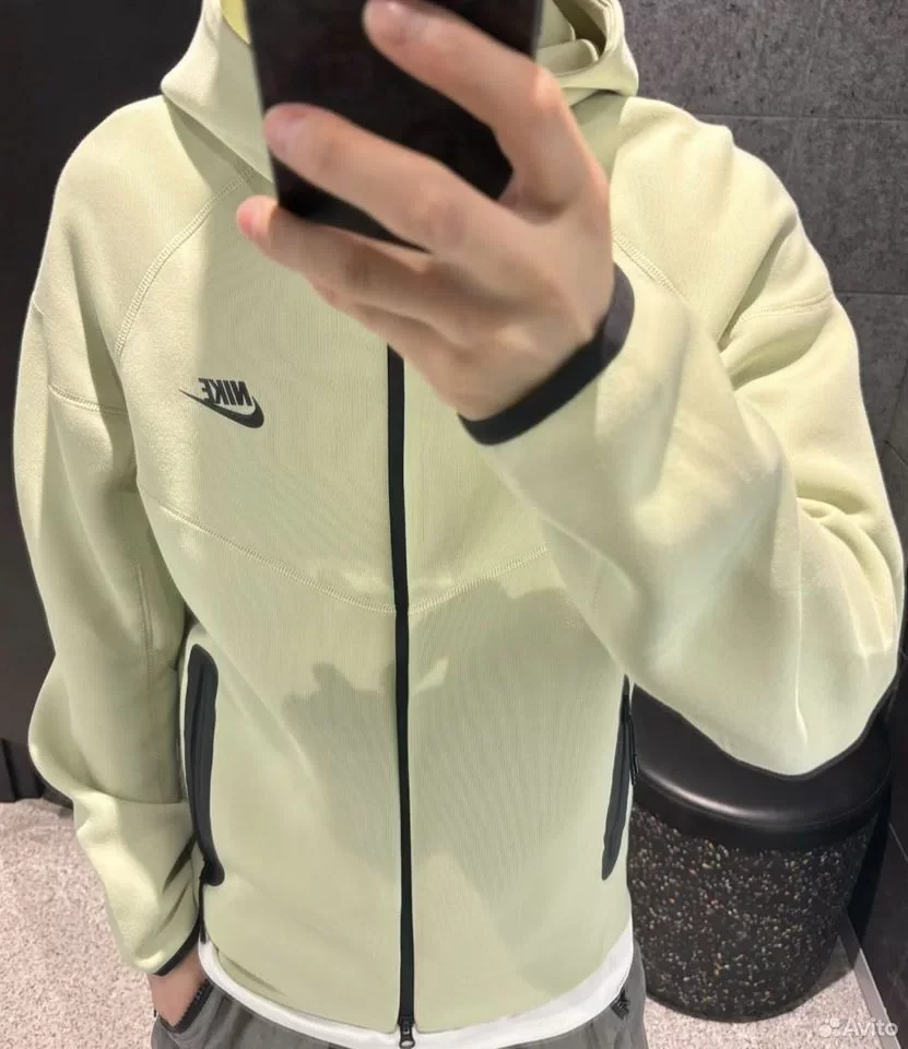 Зип кофта Nike Tech Fleece Windrunner Green - миниатюра 4