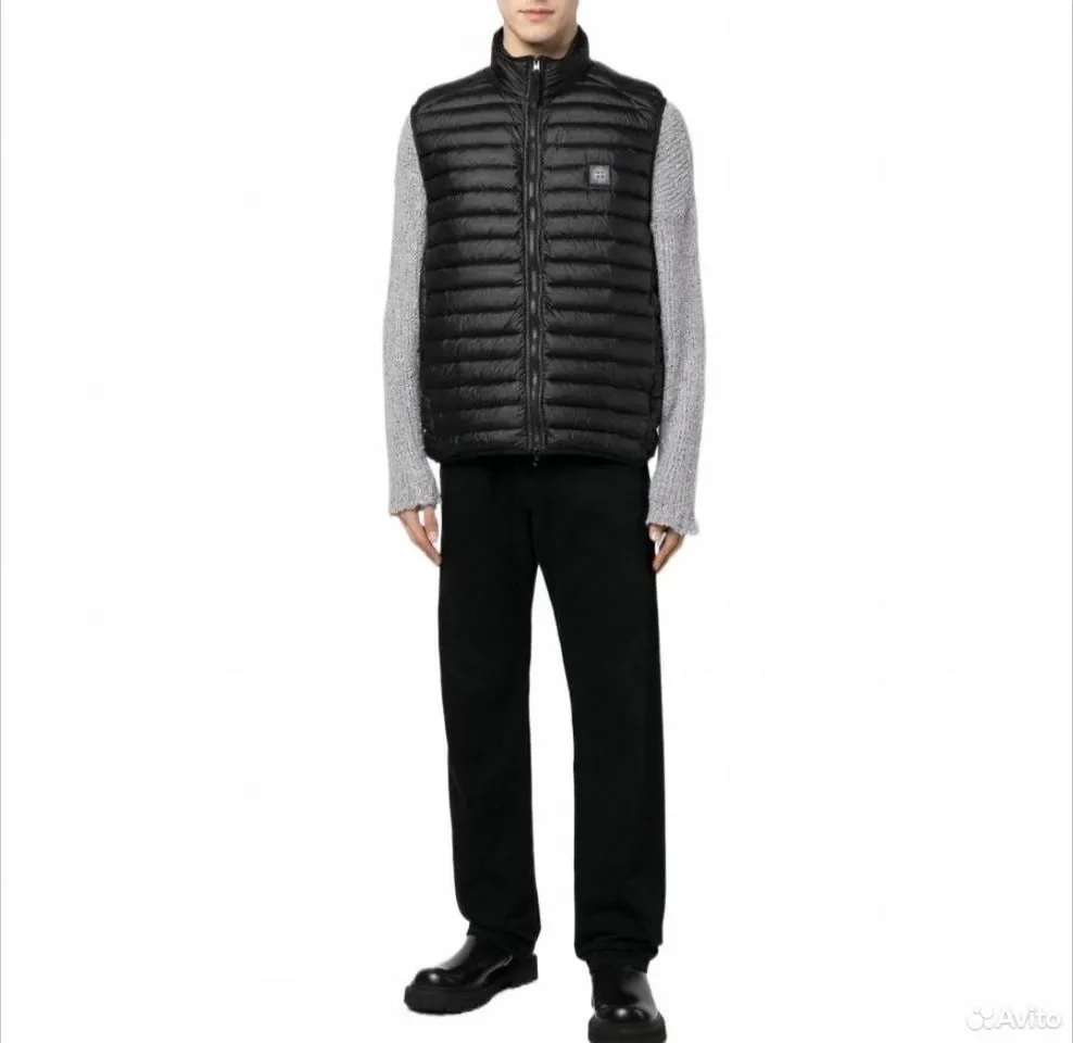 Жилетка Stone Island SS23 Logo Black - миниатюра 3