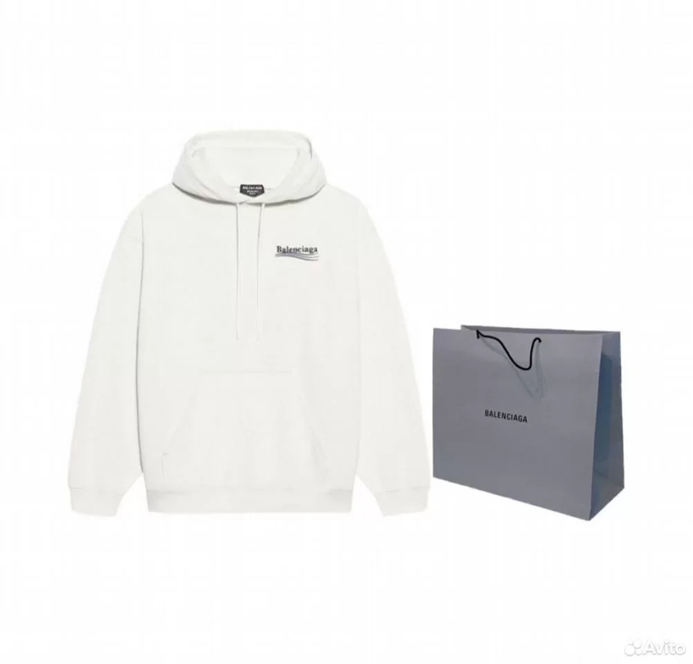Худи Balenciaga Logo Hoodie - миниатюра 5