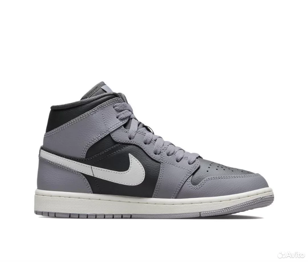 Кроссовки Nike Air Jordan 1 Mid Cement Grey - миниатюра 2