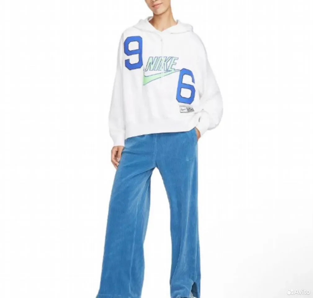 Штаны Nike NSW Velour Logo Blue - миниатюра 2