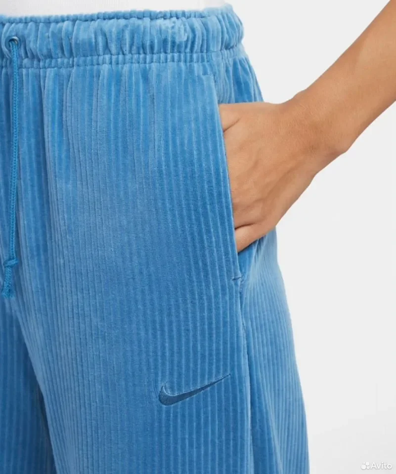 Штаны Nike NSW Velour Logo Blue - миниатюра 4