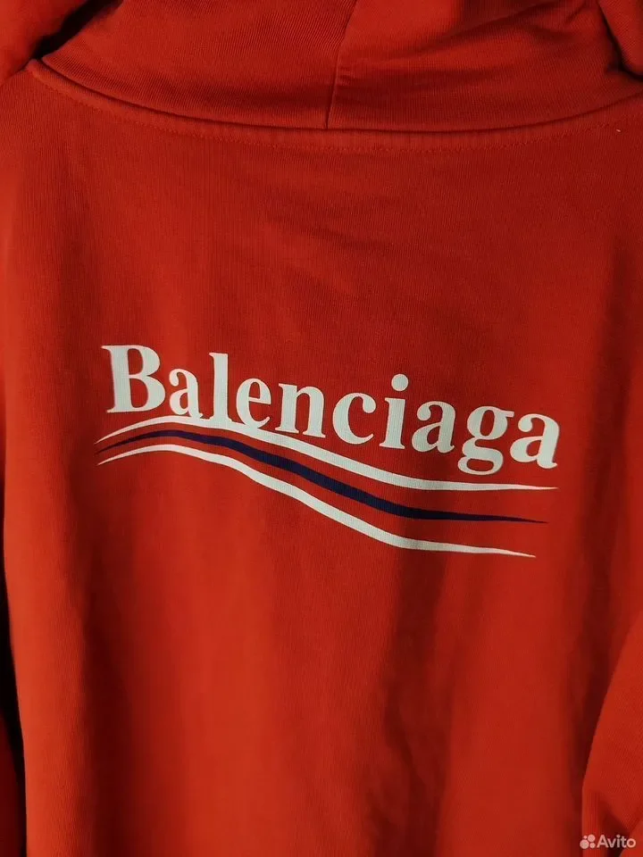 Худи Balenciaga Logo Red - миниатюра 5