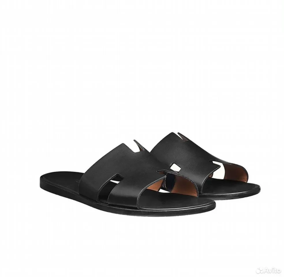 Сандали Hermes Izmir Black Leather - миниатюра 3