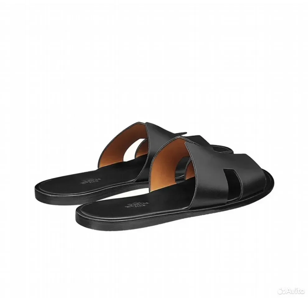 Сандали Hermes Izmir Black Leather - миниатюра 4
