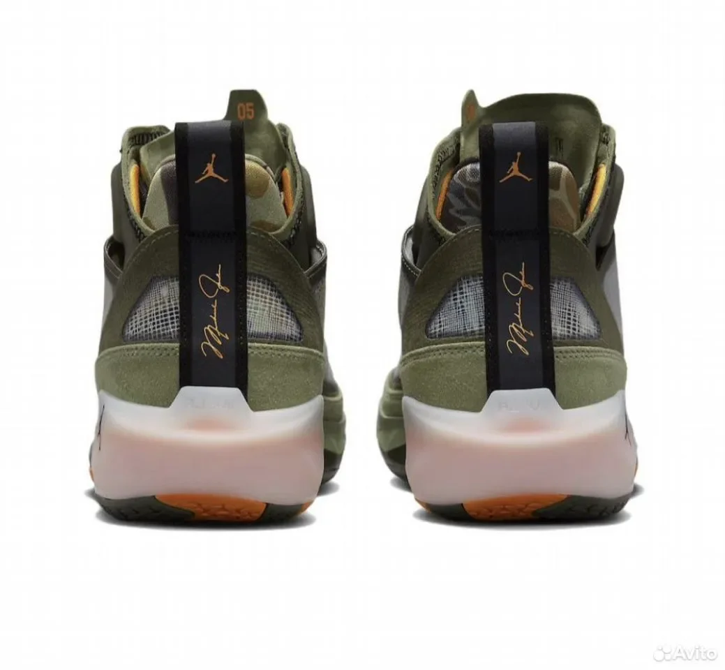 Кроссовки Undefeated x Air Jordan 37 Oil Green - миниатюра 5