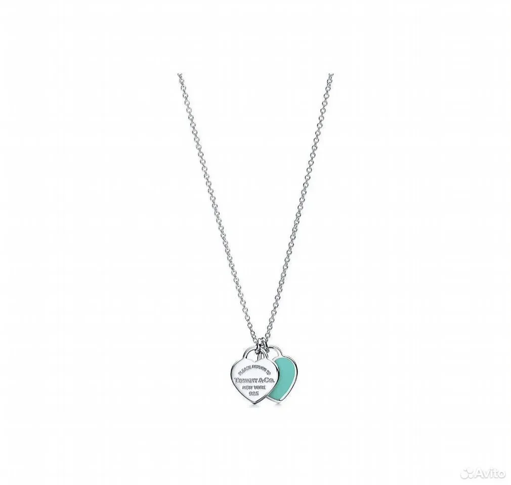 Подвеска Tiffany Blue Double Hearts - миниатюра 2