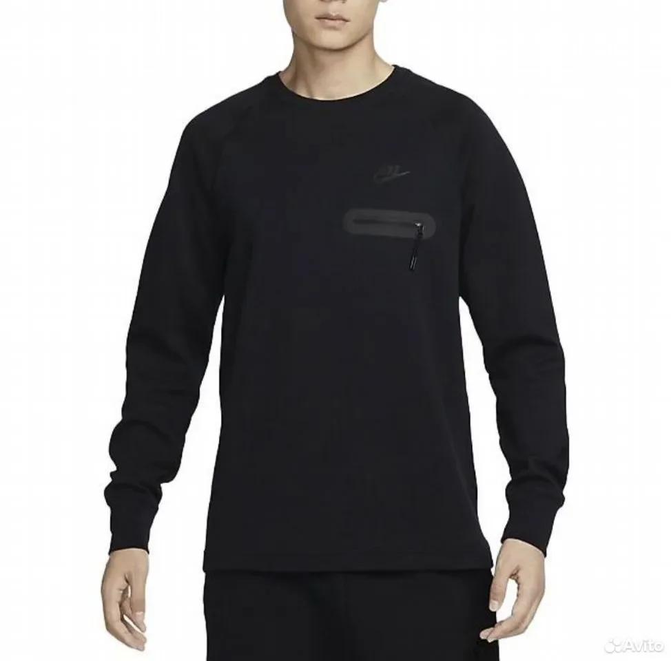 Лонгслив Nike Tech Fleece Black - миниатюра 2