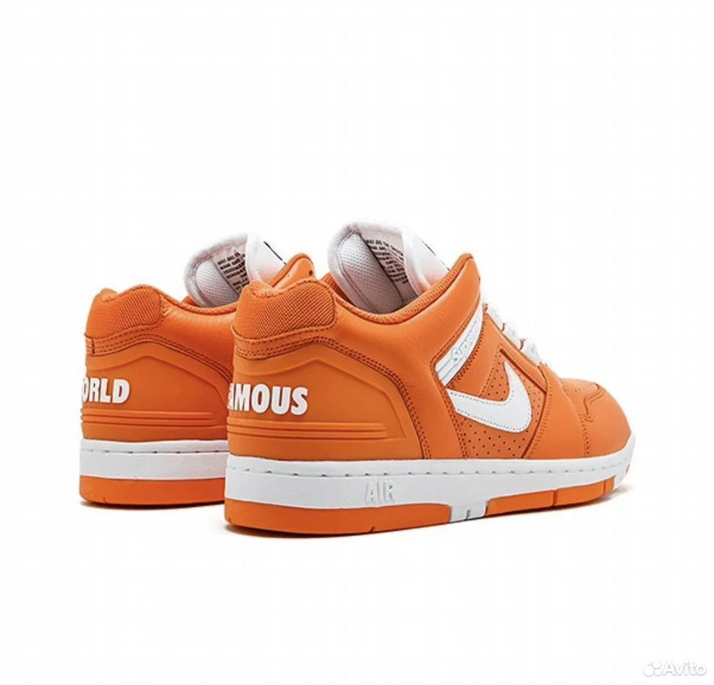 Кроссовки Nike Air Force 2 Low x Supreme Orange - миниатюра 3