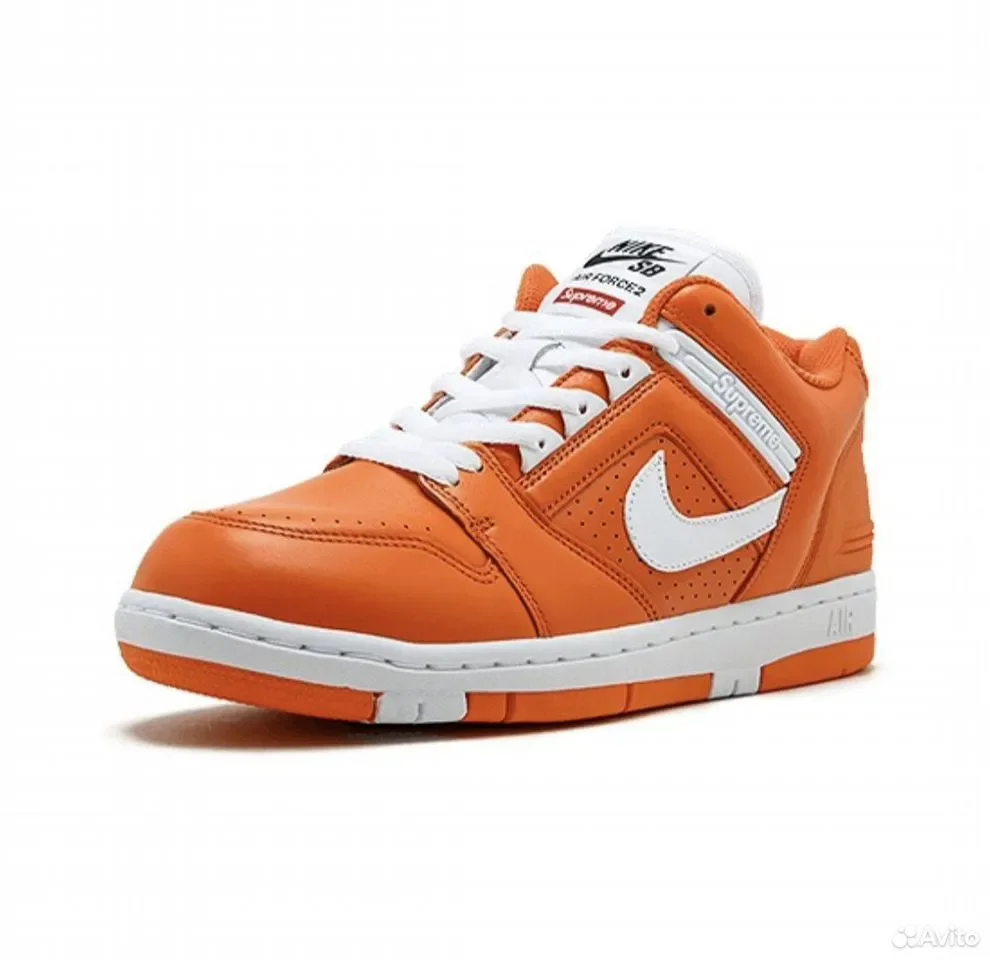 Кроссовки Nike Air Force 2 Low x Supreme Orange - миниатюра 4