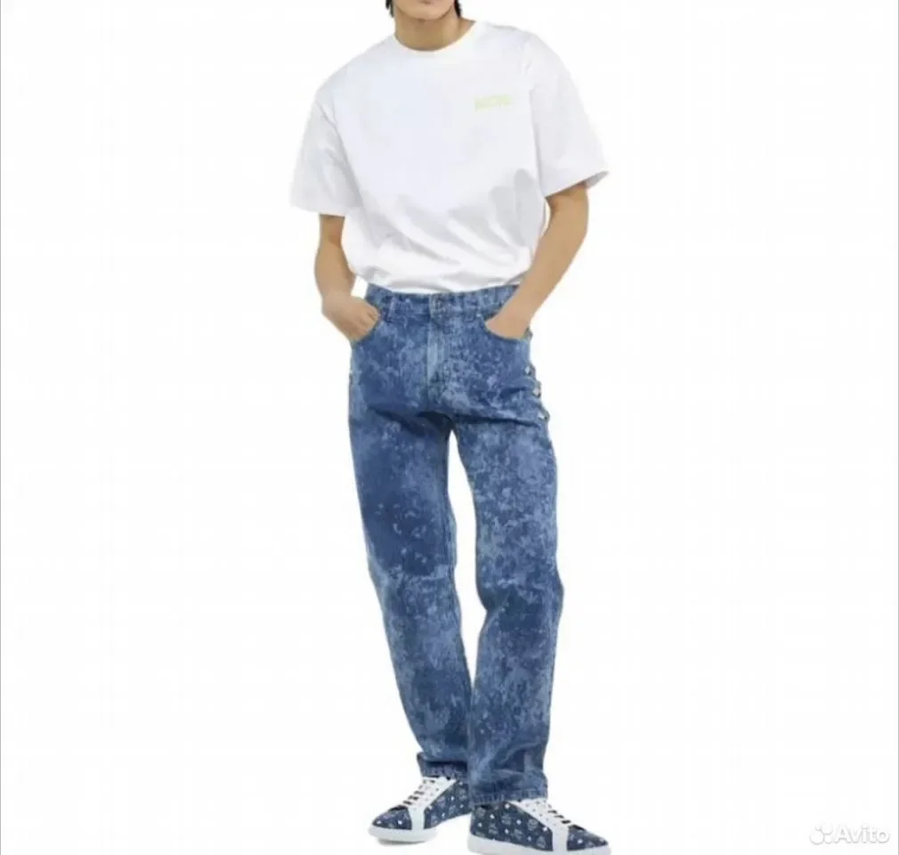 Джинсы MCM Larged Blue Pants - миниатюра 2