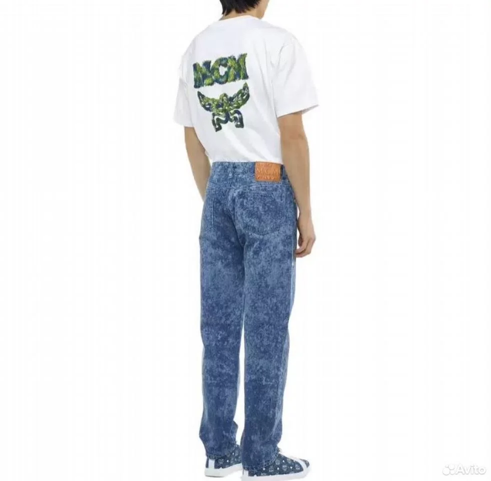 Джинсы MCM Larged Blue Pants - миниатюра 3