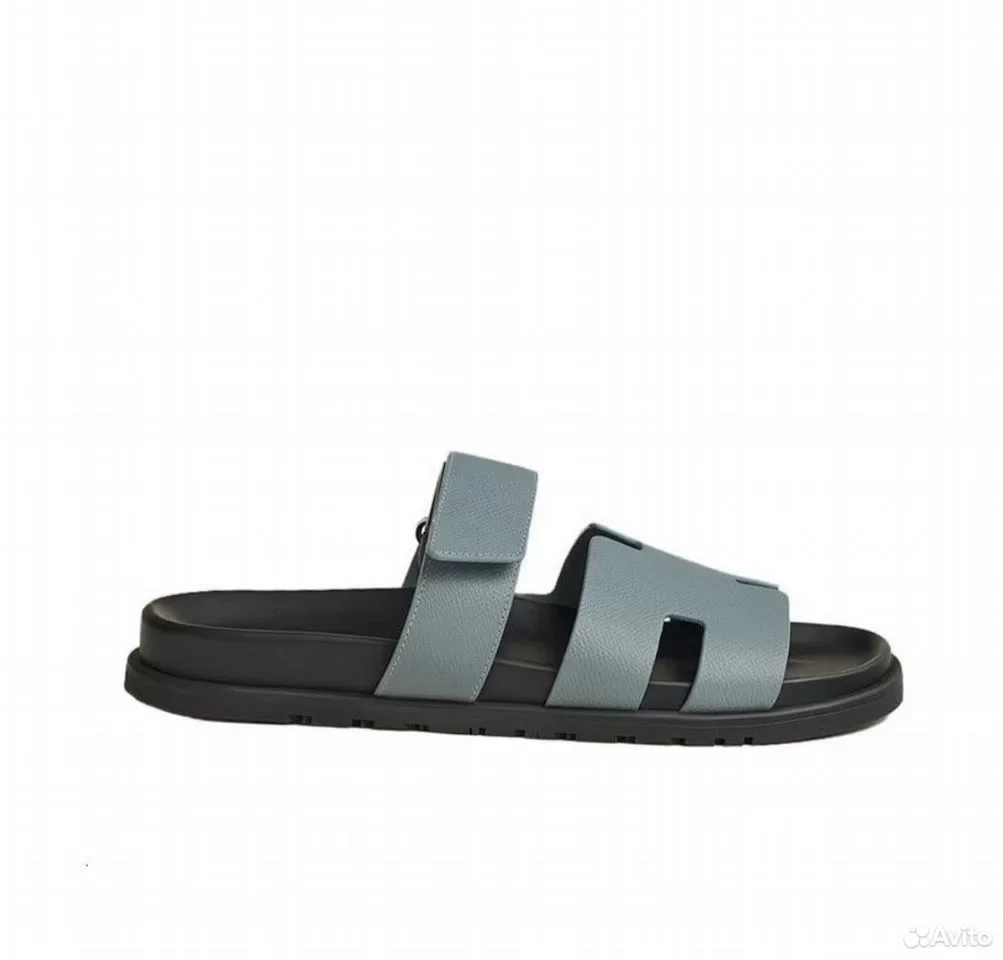 Сандали Hermes Chypre Blue Buck Slide - миниатюра 3