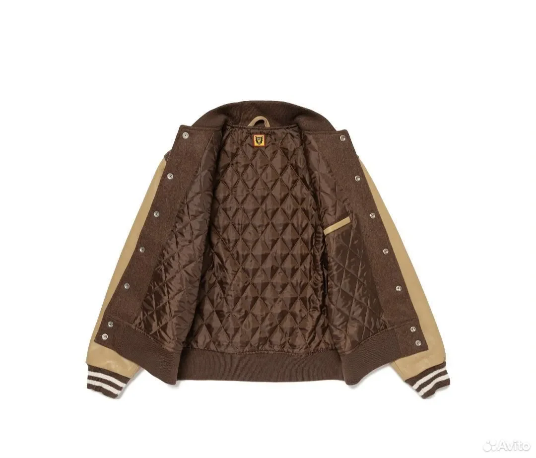 Кофта бомбер Human Made Brown - миниатюра 3