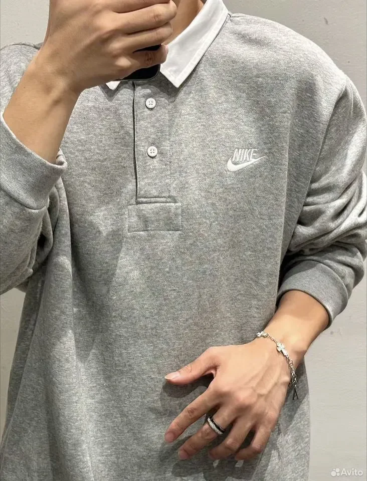 Рубашка поло с длинным рукавом Nike Club Fleece - изображение 1