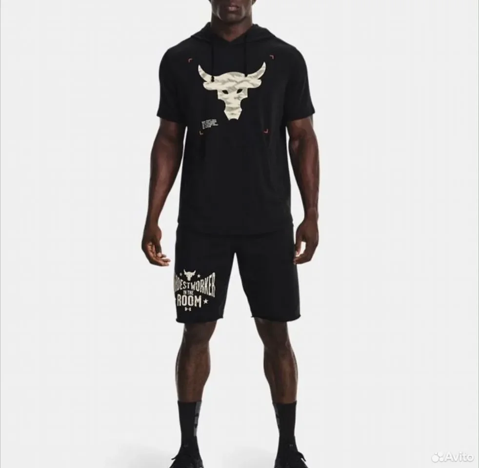 Футболка Under Armour Project Rock Hooded Black - миниатюра 3