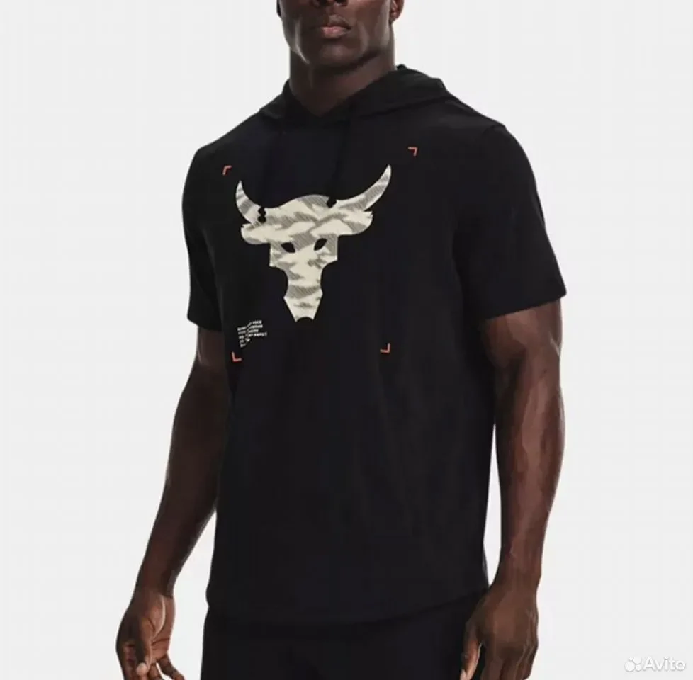 Футболка Under Armour Project Rock Hooded Black - миниатюра 4