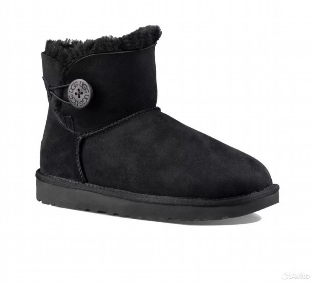 Угги Ботинки UGG Bailey Button 2 Black - миниатюра 2