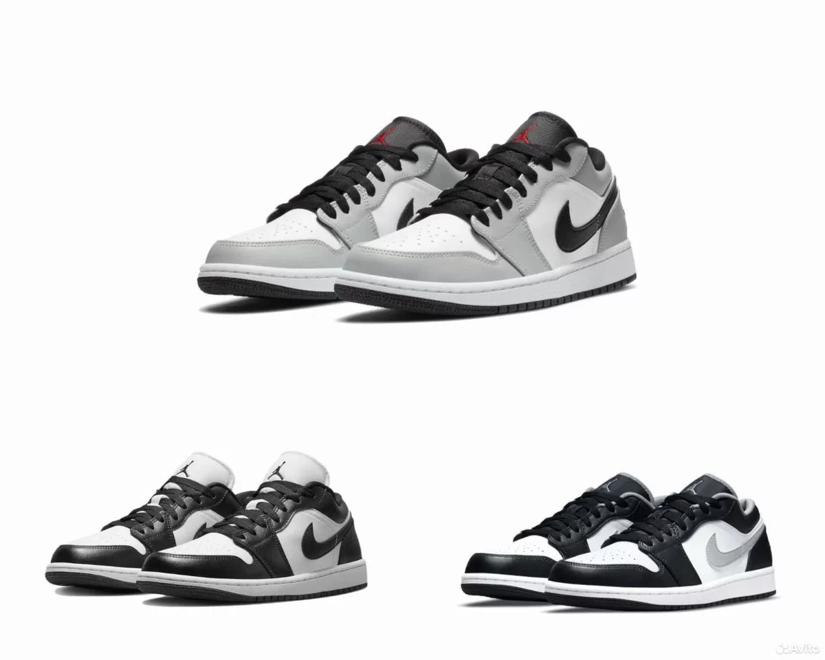 Кроссовки Nike Air Jordan 1 Low Grey&Black - изображение 1