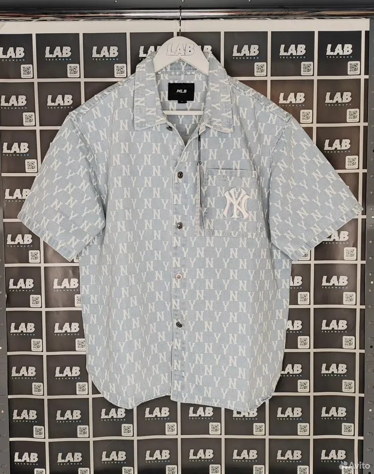 Джинсовая рубашка MLB classic monogram denim