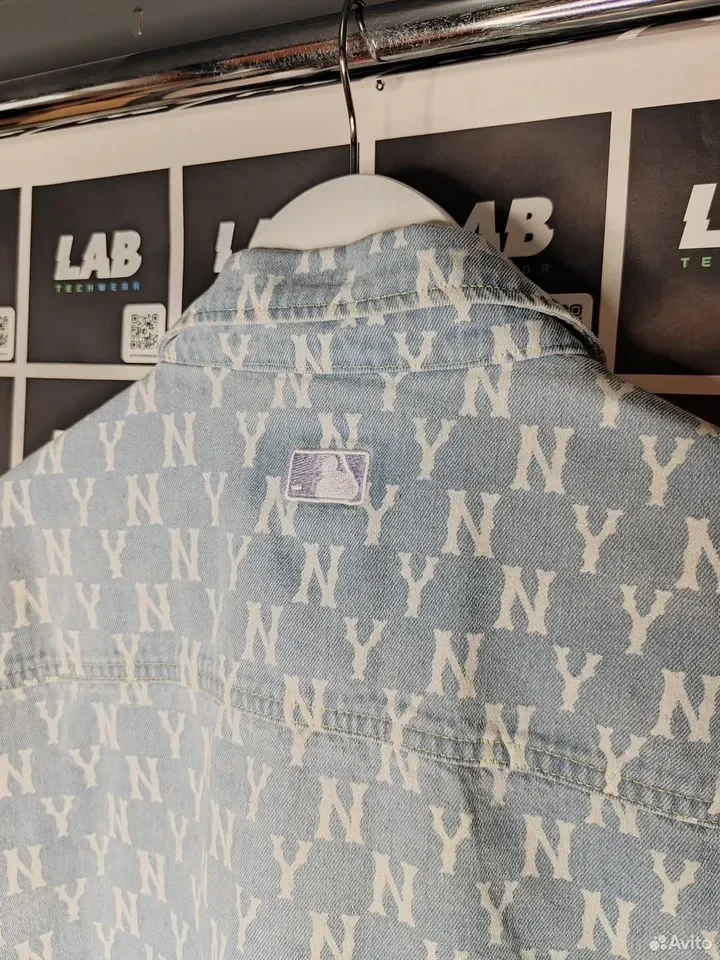 Джинсовая рубашка MLB classic monogram denim - миниатюра 4