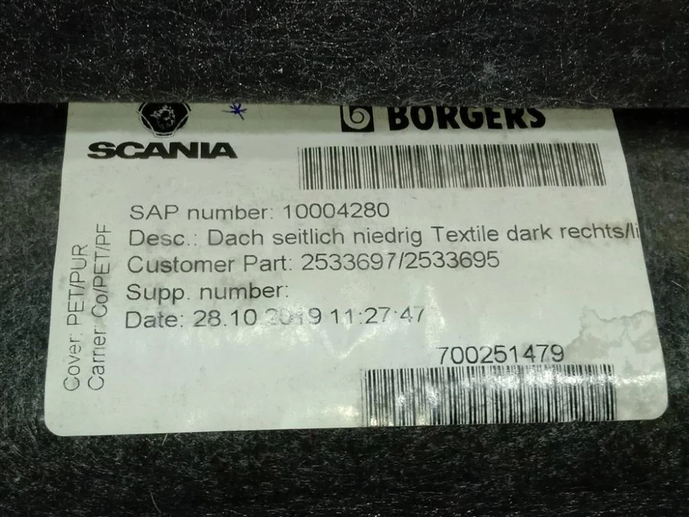 Обивка потолка Scania R 500 DC13 146 W01 XPI 2019 - миниатюра 3