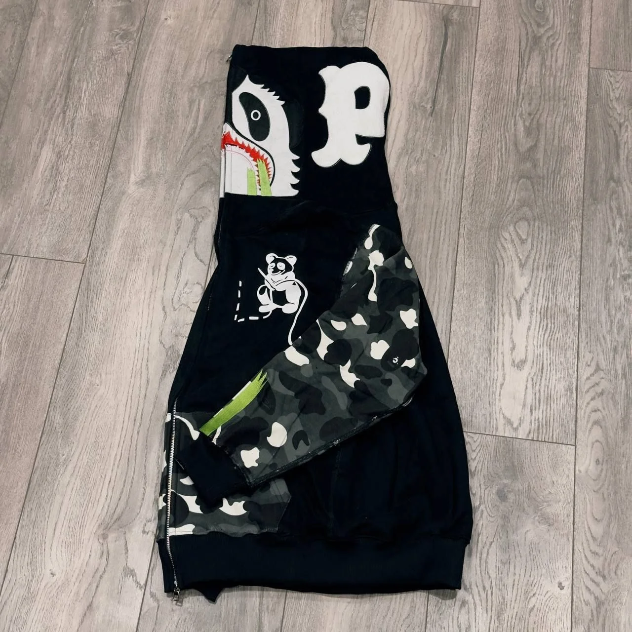 Зип Худи Bape Panda Black Camo - миниатюра 3