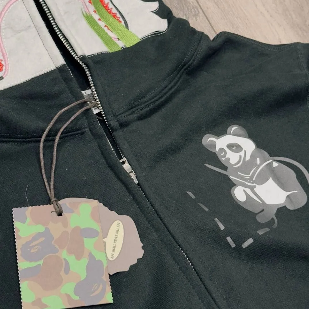 Зип Худи Bape Panda Black Camo - миниатюра 7