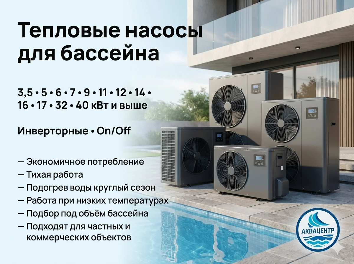 Тепловые насосы для бассейна любой мощности - миниатюра 3